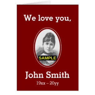 Basic and Subdued Funeral Card + Custom Photo
