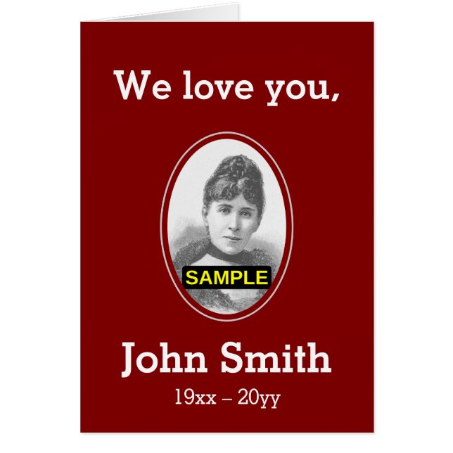 Basic and Subdued Funeral Card + Custom Photo (Front)