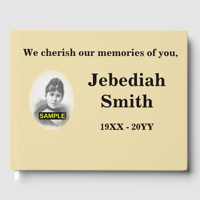 Basic and Subdued Funeral/Memorial Guest Book (Front)