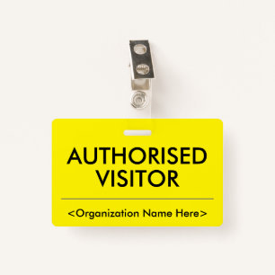 Basic "AUTHORISED VISITOR" Badge ID Badge