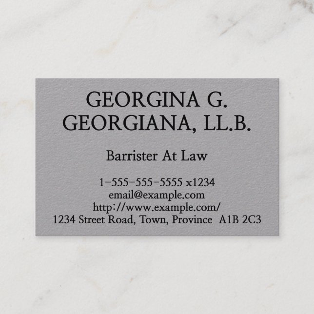 Basic Barrister At Law Business Card (Front)