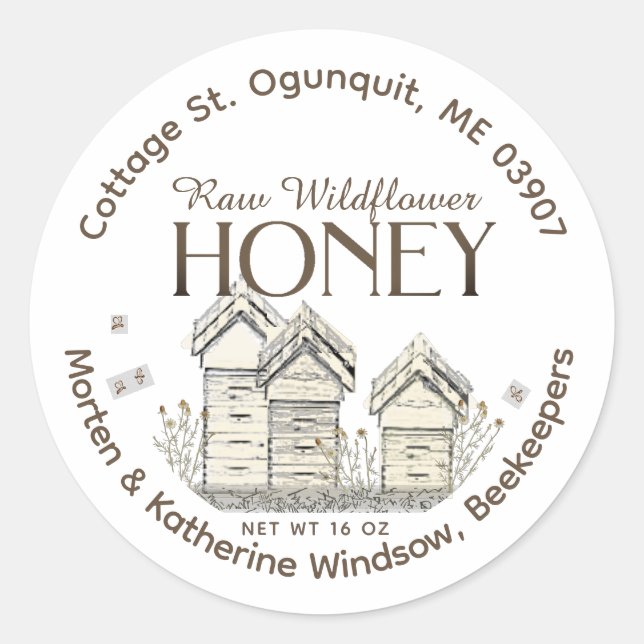 Basic Beekeeper's Backyard Hives Label (Front)