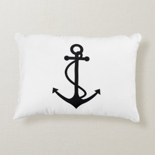 Basic Black Anchor Decorative Cushion