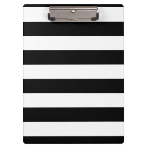 Basic Black and White Stripes Clipboard
