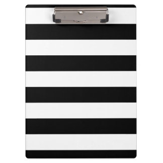Basic Black and White Stripes Clipboard