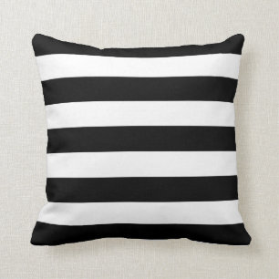 Basic Black and White Stripes Cushion