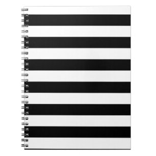 Basic Black and White Stripes Notebook
