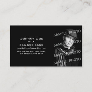 Basic Black Photo Template Business Card