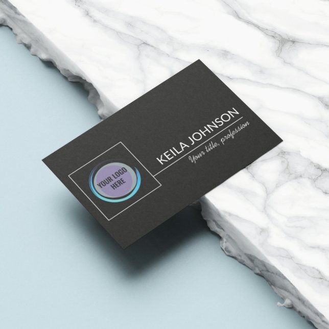 Basic Black QR Code Business Logo Custom  Business Card (Creator Uploaded)