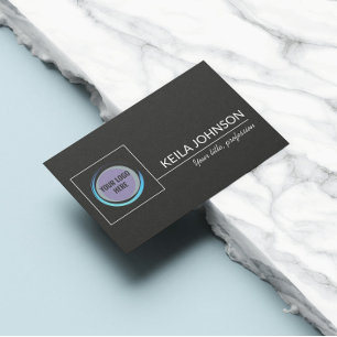 Basic Black QR Code Business Logo Custom  Card