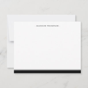 Basic Black Stripe Stationery Card