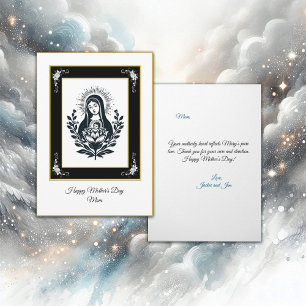 Basic Black Virgin Mary Mother's Day Card