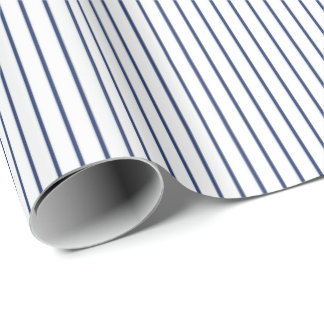 Basic Blue Pinstripe Minimalistic Any Occasion Wrapping Paper