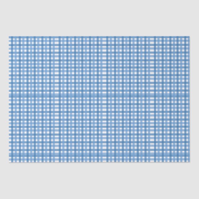 Basic Blue Plaid Tissue Paper (Front)