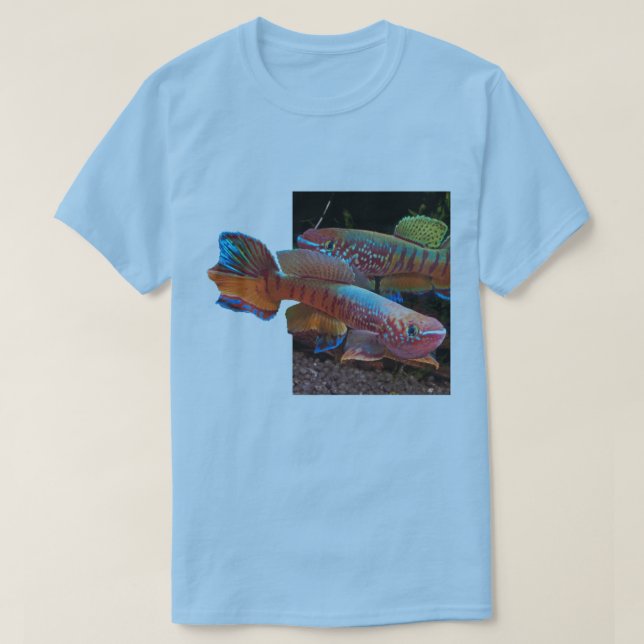 Basic Blue Tee with Gularis Killifish (Design Front)