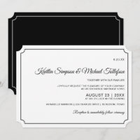Basic Border Elegant Wedding Invitations (Black)