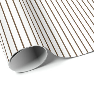 Basic Brown Pinstripe Minimalistic Any Occasion Wrapping Paper