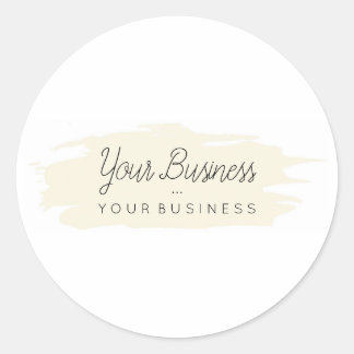 Basic Brush Custom Logo 1 Tan Classic Round Sticker
