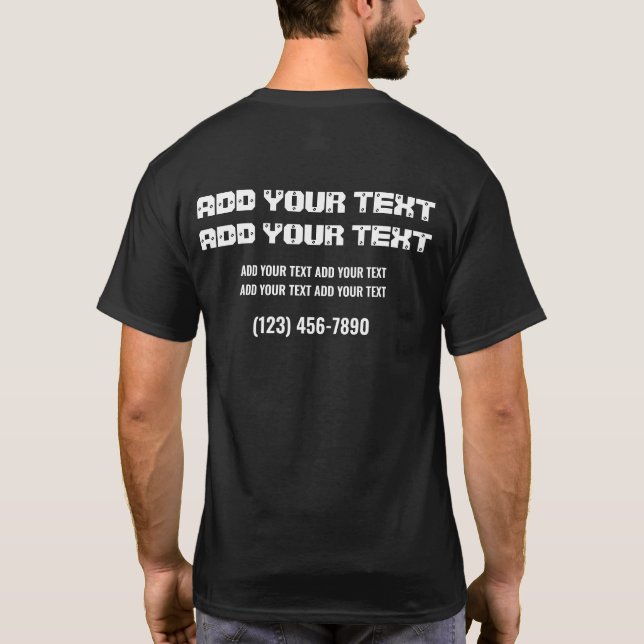 Basic Business Advertising T-Shirt (Back)