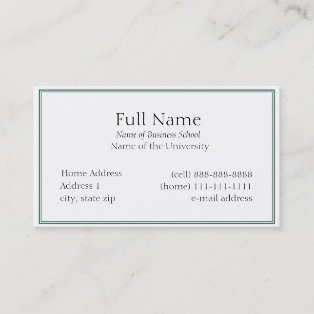 Basic Business Card for Students or Company (Front)