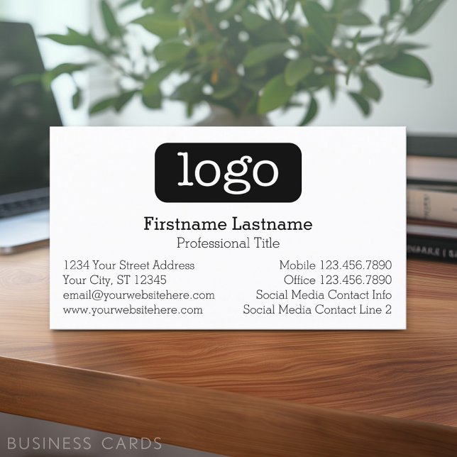 Basic Business Design Logo and Contact Information Card (Classic Design - Custom Business Cards)