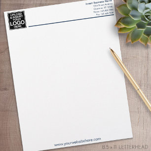 Basic Business Office Letterhead - Navy and White