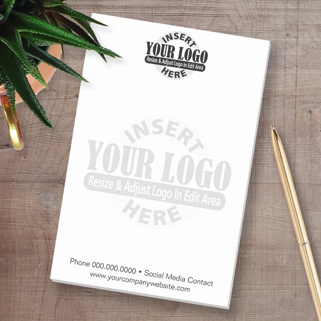 Basic Business with Logo WATERMARK Post-it Notes (Personalized Post-it notes - add your logo and other contact information)