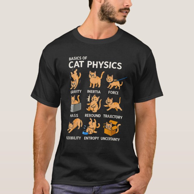 Basic Cat Physics Cute Cat Lover Cat Owner Math Sc T-Shirt (Front)