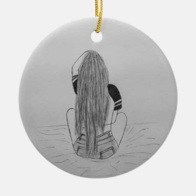 Basic Chick Ceramic Ornament (Front)