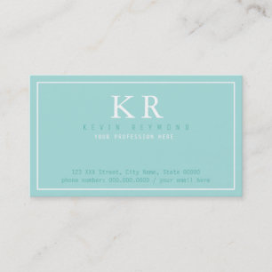 basic clean & clear turquoise blue presentation business card