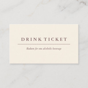 Basic Clean Eggshell Brown Drink Ticket