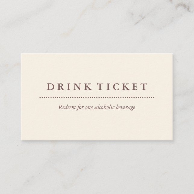 Basic Clean Eggshell Brown Drink Ticket (Front)