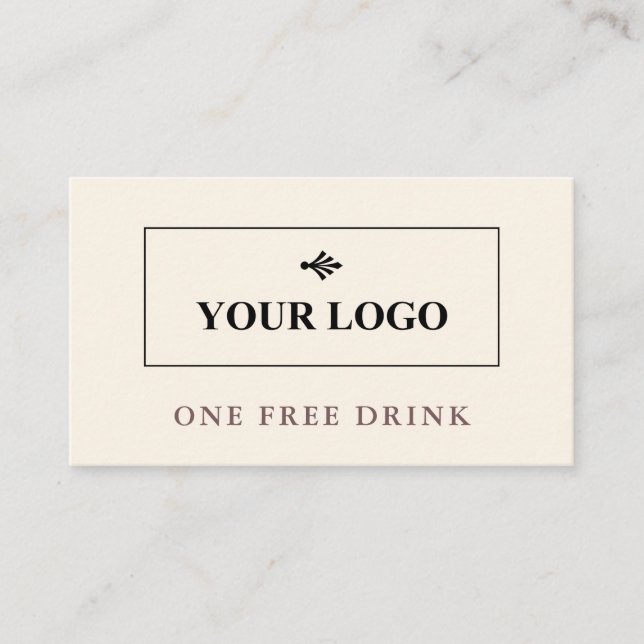 Basic Clean Eggshell Brown Your Logo Drink Ticket (Front)