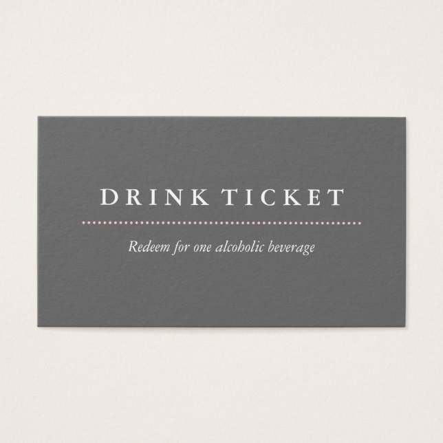 Basic Clean Grey Drink Ticket (Front)