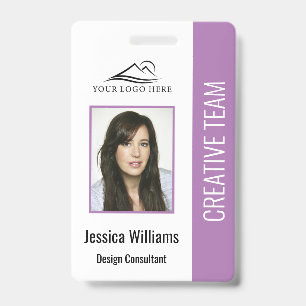 Basic Company Logo Photo Blue Employee Security ID Badge