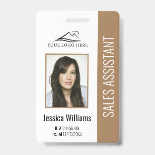Basic Company Logo Photo Brown Employee Security ID Badge