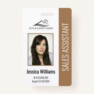 Basic Company Logo Photo Brown Employee Security ID Badge