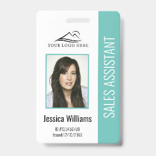 Basic Company Logo Photo Teal Employee Security ID Badge