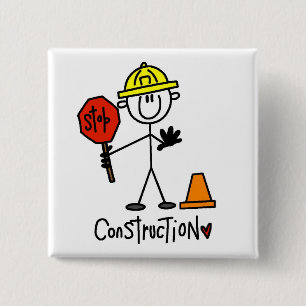 Basic Construction Tshirts and Gifts 15 Cm Square Badge