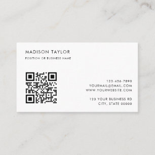 Basic Custom Company Logo QR Code Minimalist Business Card