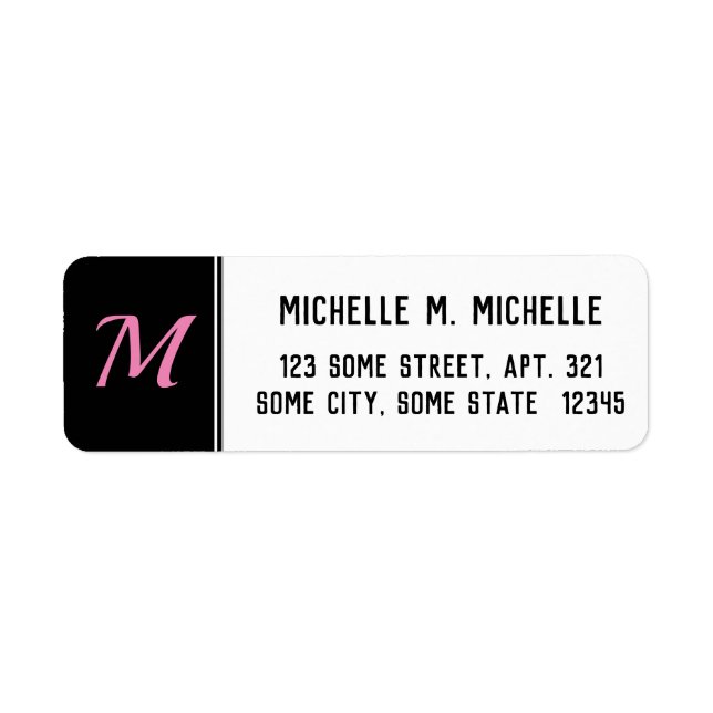 Basic, Custom Initial Letter Return Address Label (Front)