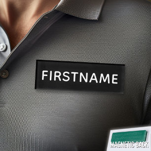 Basic Custom Name and Title - black and white Tag