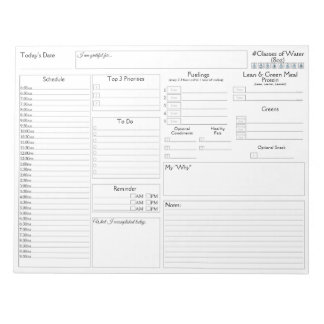 Basic Daily Planner | 5 and 1 Food Journal Notepad
