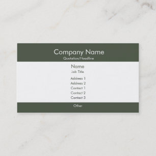 Basic Dark Green & White Business Card