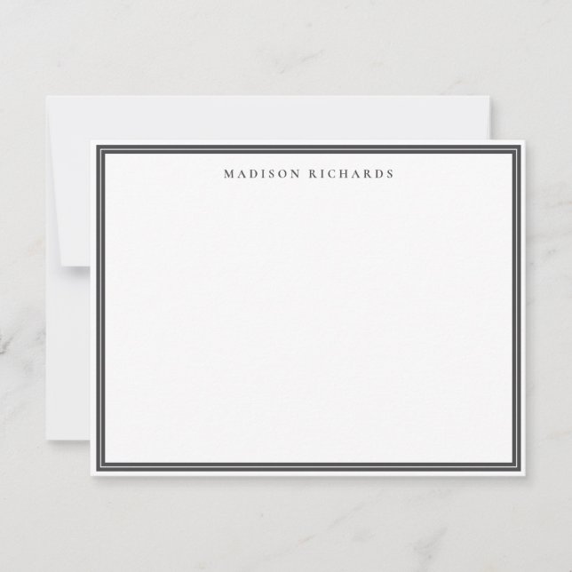 Basic Dark Grey Border Personalised  Card (Front)