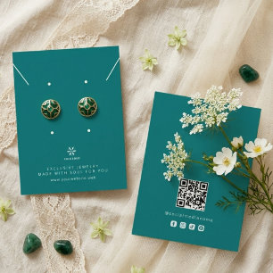 Basic Deep Teal Jewellery Display Logo TMF26 Business Card