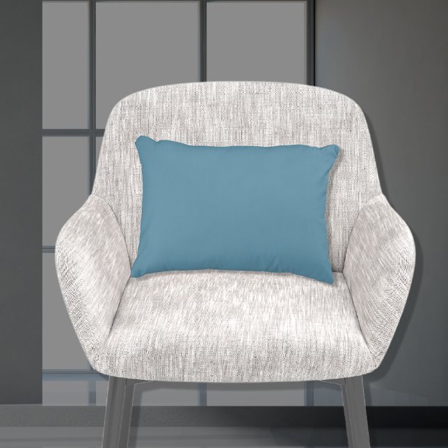 Basic Dusty Peacock Blue Solid Colour 11x16 Decorative Cushion (Creator Uploaded)