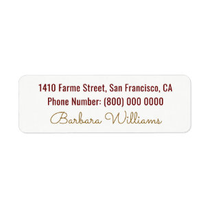basic & elegant, address with name, return address label