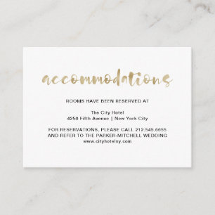 Basic Elegant Faux Gold Accommodations Enclosure Card