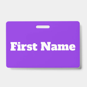 Basic, Elegant, Purple Background & White Name ID Badge